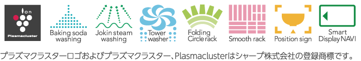 プラズマクラスターロゴおよびプラズマクラスター、Plasmaclusterはシャープ株式会社の登録商標です。