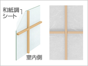 【単板】和紙調ガラス/組子付